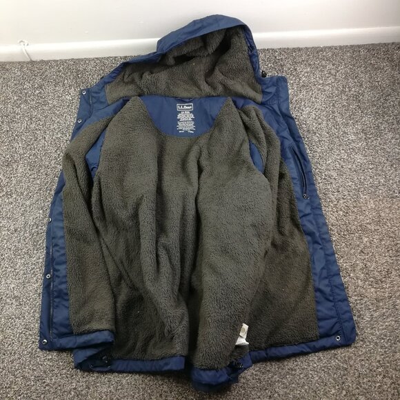 LL Bean Coat Winter Warmer Jacket Sherpa Lined Quilted Blue Womens 1X - Picture 3 of 8